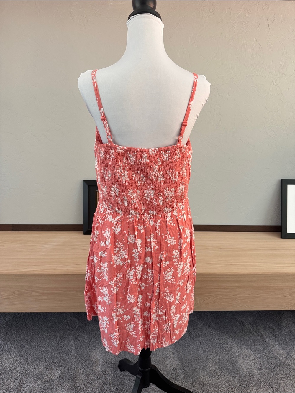 Maurices Coral Pink Floral SKATER Dress - Picture 3 of 7